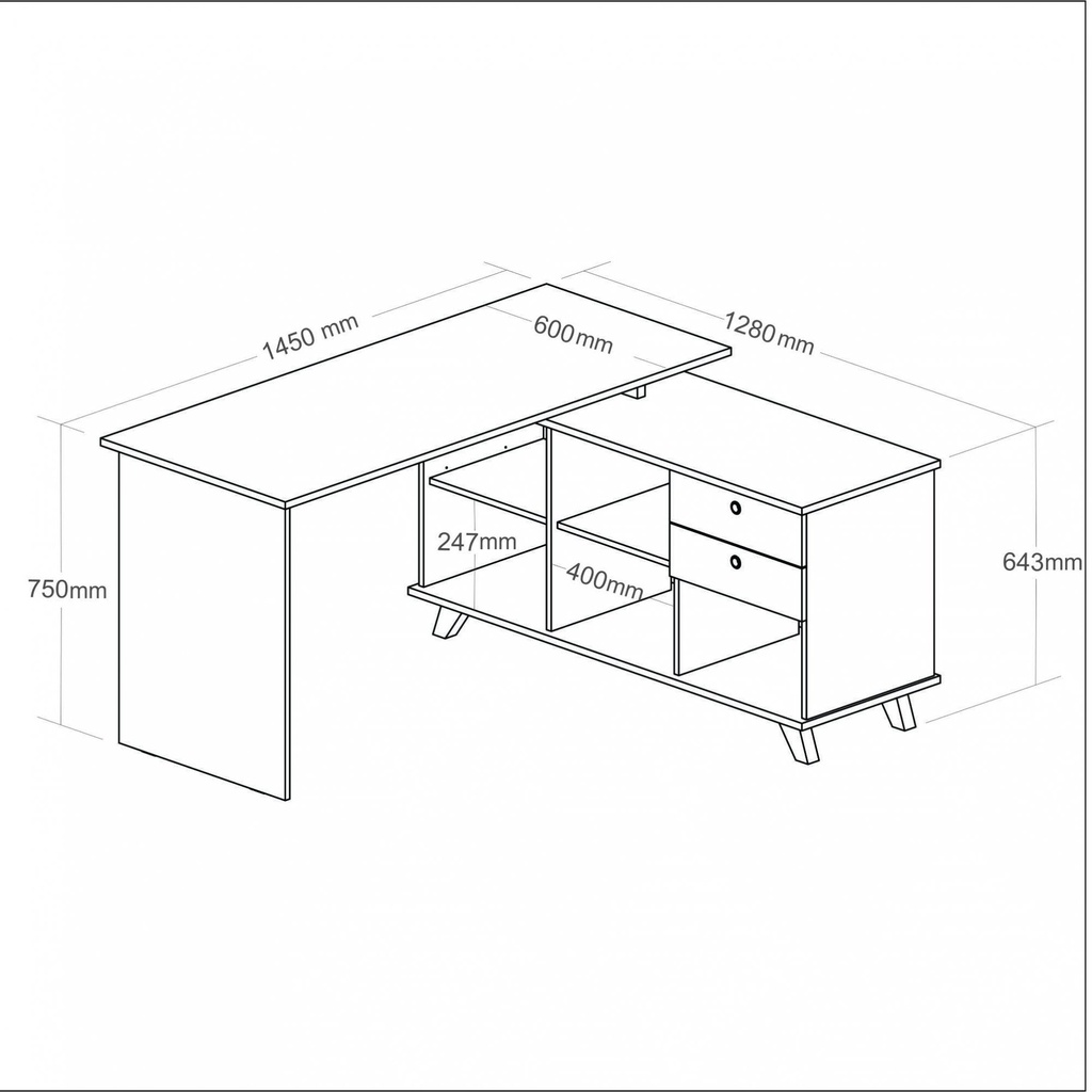 Table de bureau ARTANY+RET0UR1450x11280x750